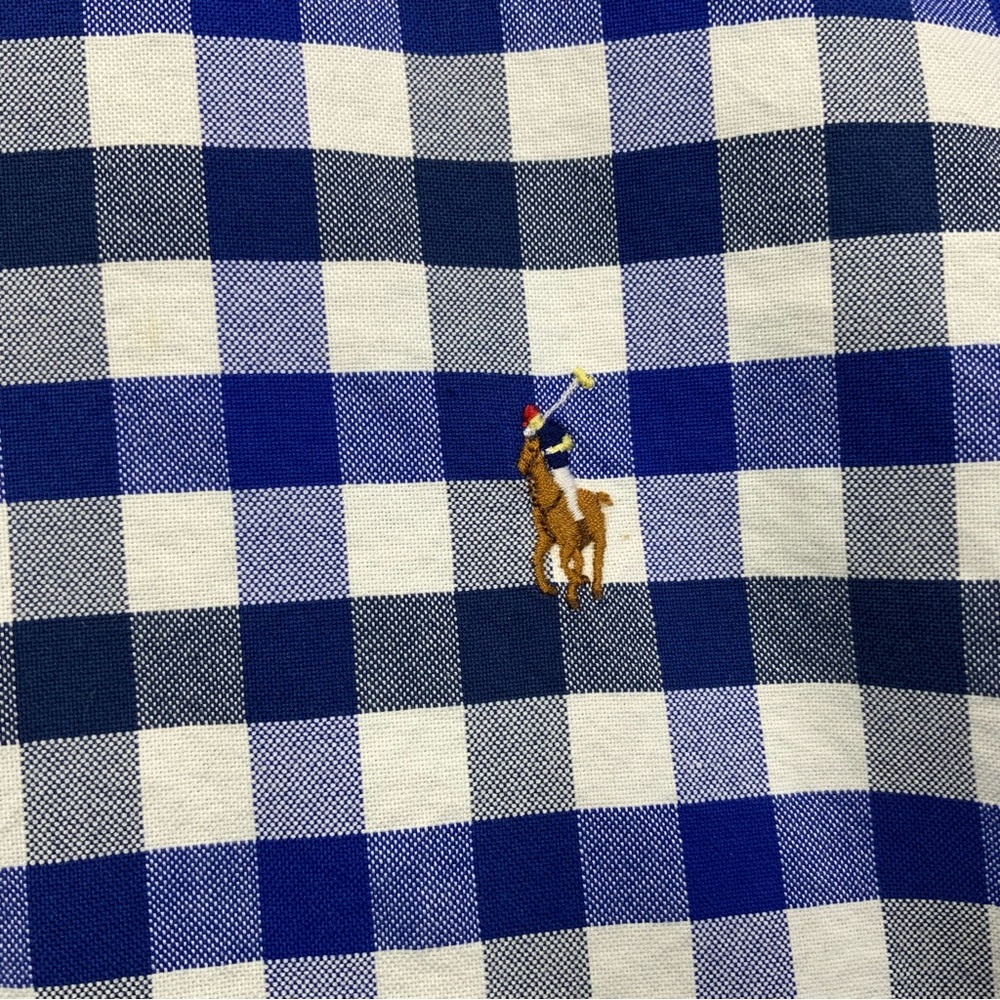 Ralph Lauren Casual Blue Checkered Gingham Button Down Shirt. Size XL. - Picture 6 of 6